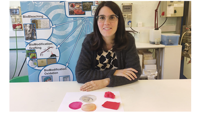 Elisabet Quintana estudia como revaloritzar los residuos textiles disolviendo la celulosa